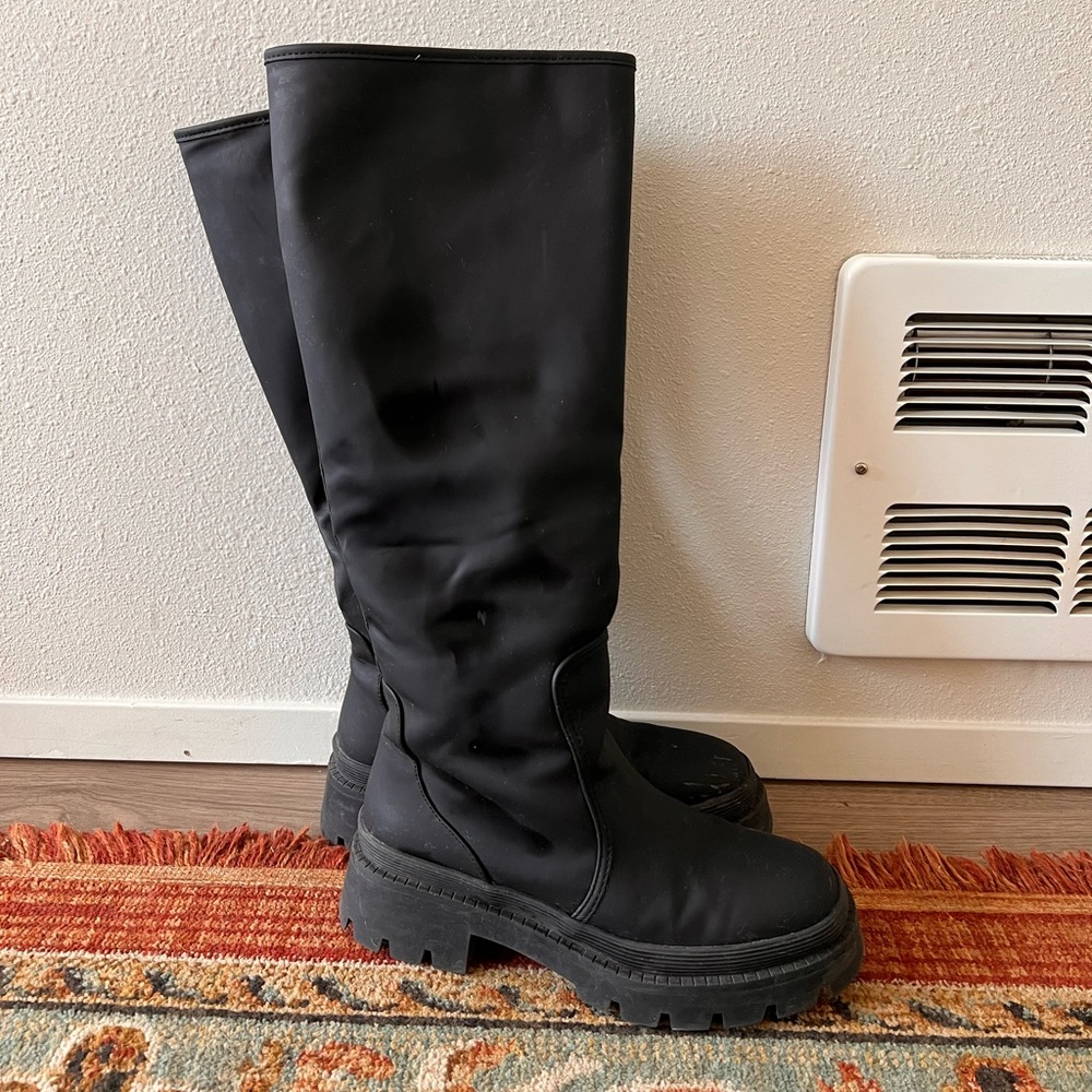 Boohoo Knee High Chunky Boots